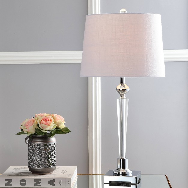 Crystal Foster Table Lamp includes Led Light Bulb Clear Jonathan Y