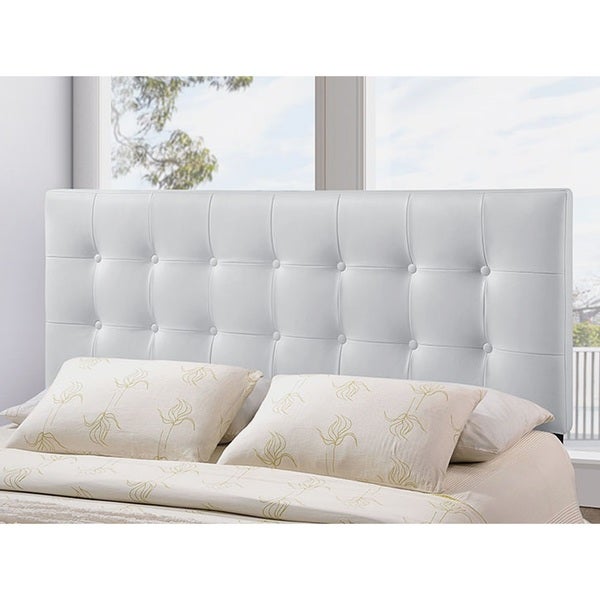 Heritage Stylish White Upholstered Queen Size Headboard - - 16307349