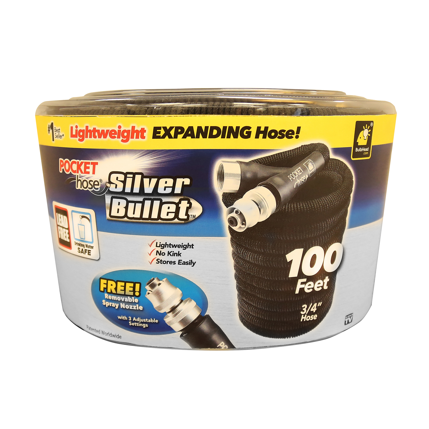 Pocket Hose Silver Bullet 3/4 in. D X 100 ft. L Expandable Lightweight Garden Hose