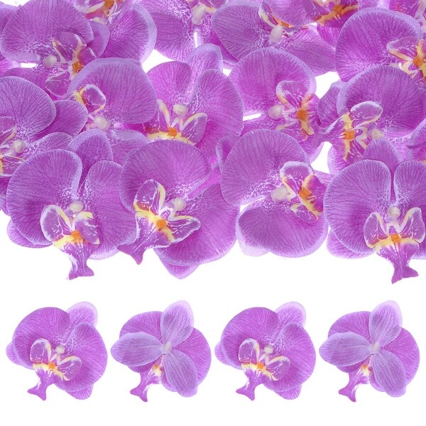 20Pcs Silk Faux Artificial Orchid Flower Heads Petals Decor