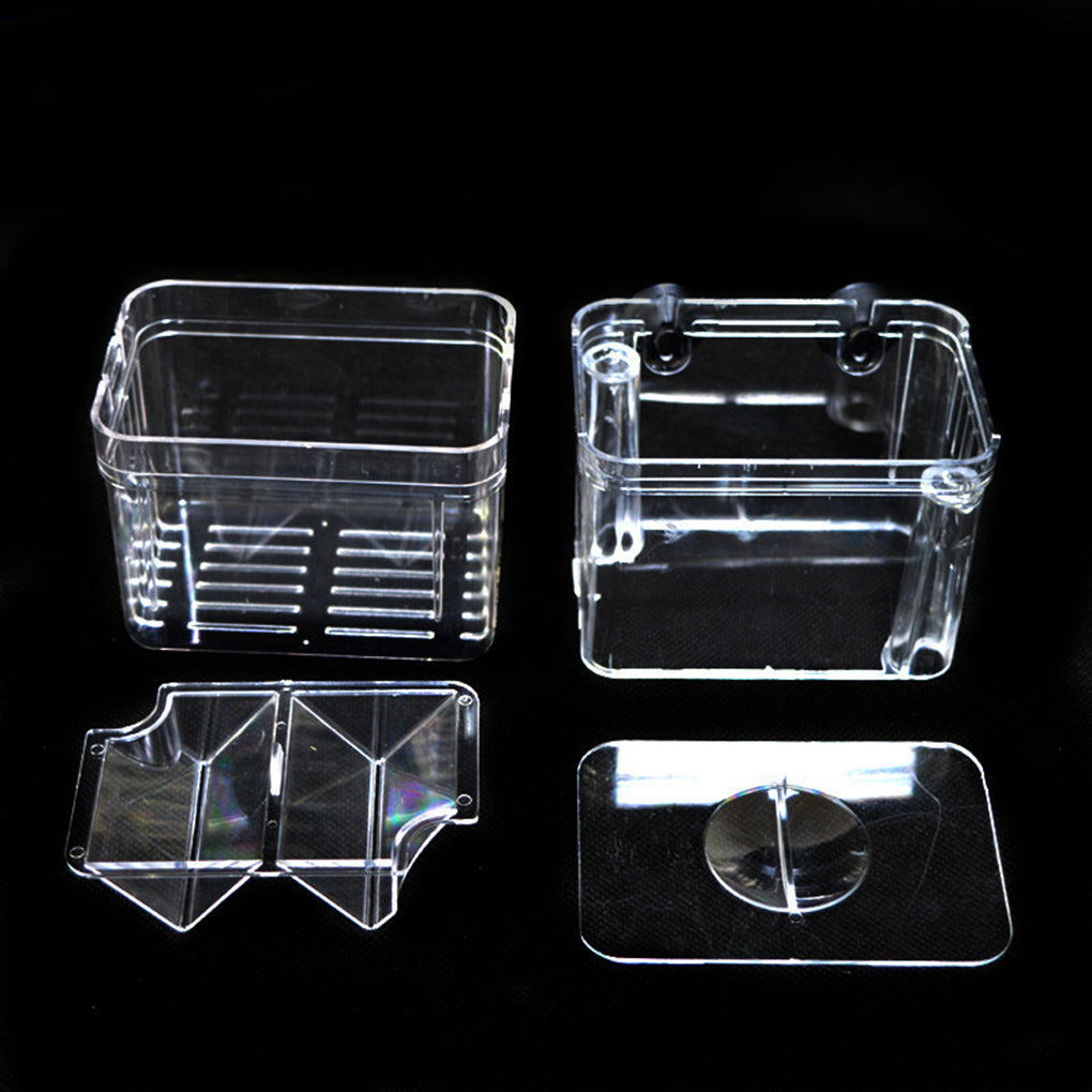 Clear Aquarium Hatchery Fishtank Breeding Box Breeder Rearing Trap Isolation Case L Vertical