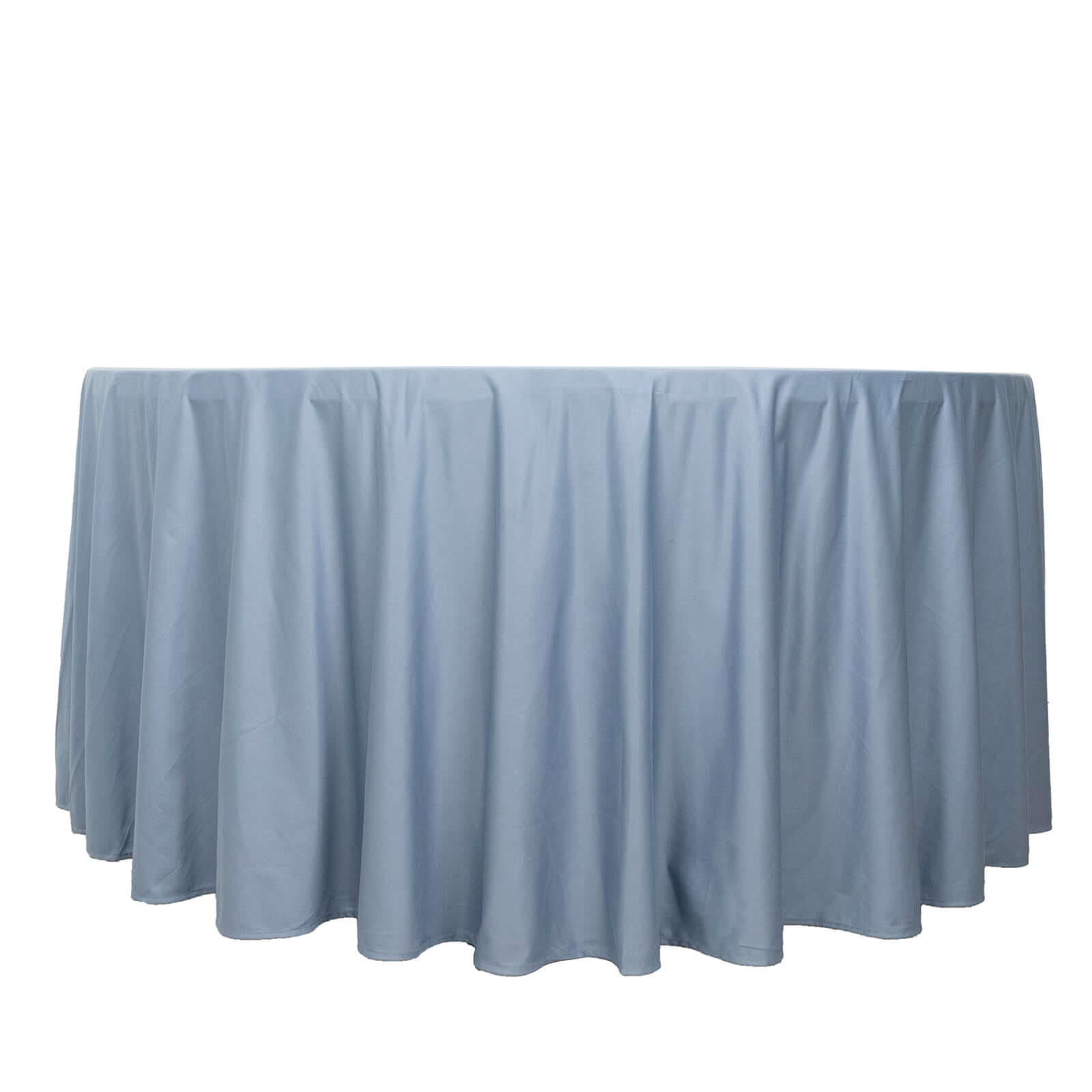 Dusty Blue Premium Scuba Round Tablecloth, Wrinkle Free Polyester Seamless Tablecloth 120