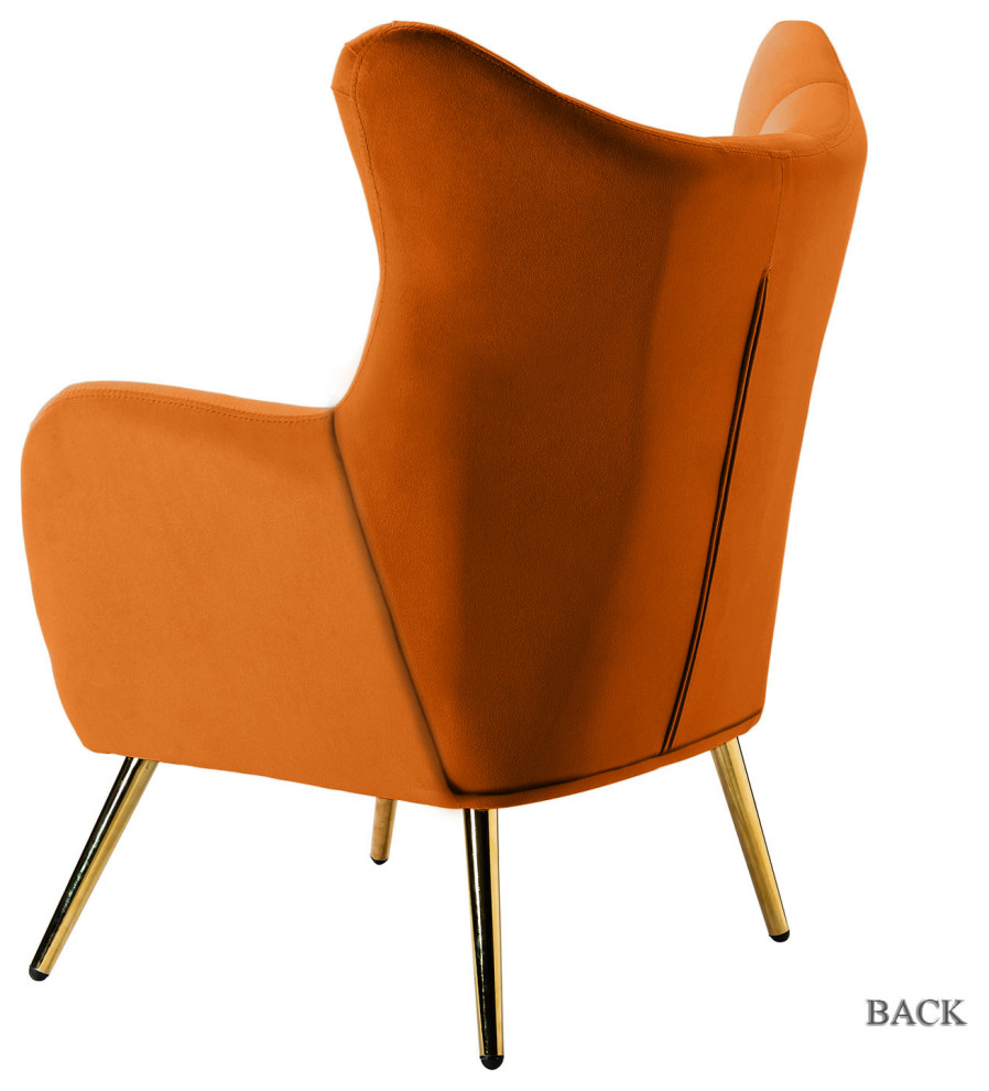 Tufted Accent Chair With Golden Legs   Midcentury   Armchairs And Accent Chairs   by Karat Home  Houzz