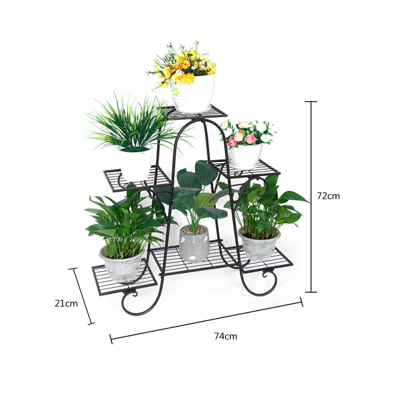 Plant Stands for Indoors,6-Tier Metal Flower Pot Plant Stand Balcony Floor-standing Multilayer Shelf Rack