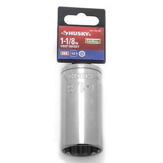 Husky 12 in. Drive Deep 1-18 in. Socket (12-Point) H2D12PDP1I18