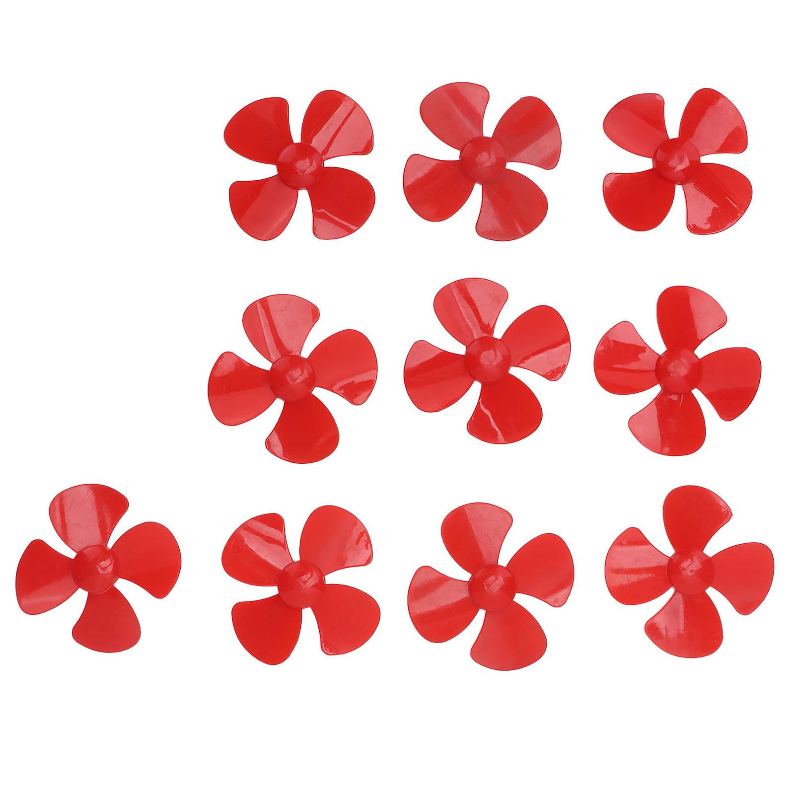 10pcs 80mm 4 Blades Propeller Plastic Diy Rotating Toy Model Accessories With 2mm Hole Xr149red