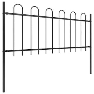 Afoxsos 66.9 in. L x 59.1 in. H Black Steel Garden Fence with Hoop Top HDDB2003