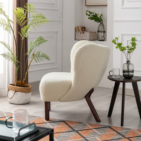 Modern Accent Chair Tufted Side Chair with Solid Wood Legs - 5 Colors