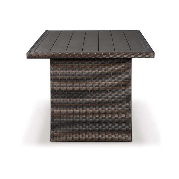 Signature Design by Ashley Easy Isle Dark Outdoor Brown Rectangular Table