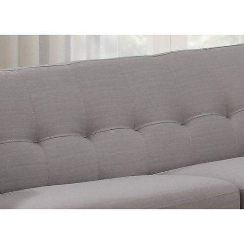 AC Pacific Upholstered Mid-Century Crystal Sofa, Gray