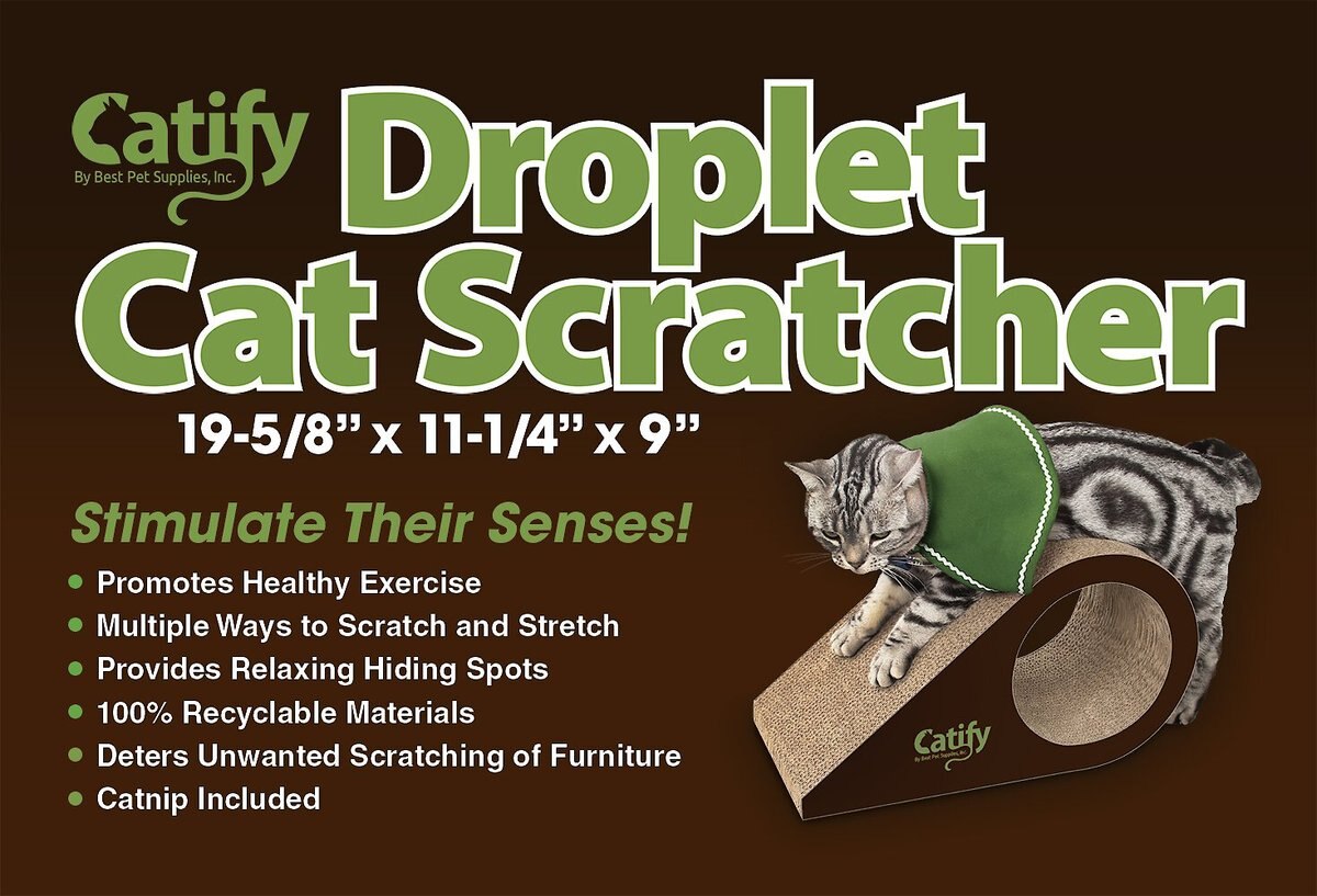 Best Pet Supplies Catify Droplet Cardboard Catnip Scratcher Cat Toy