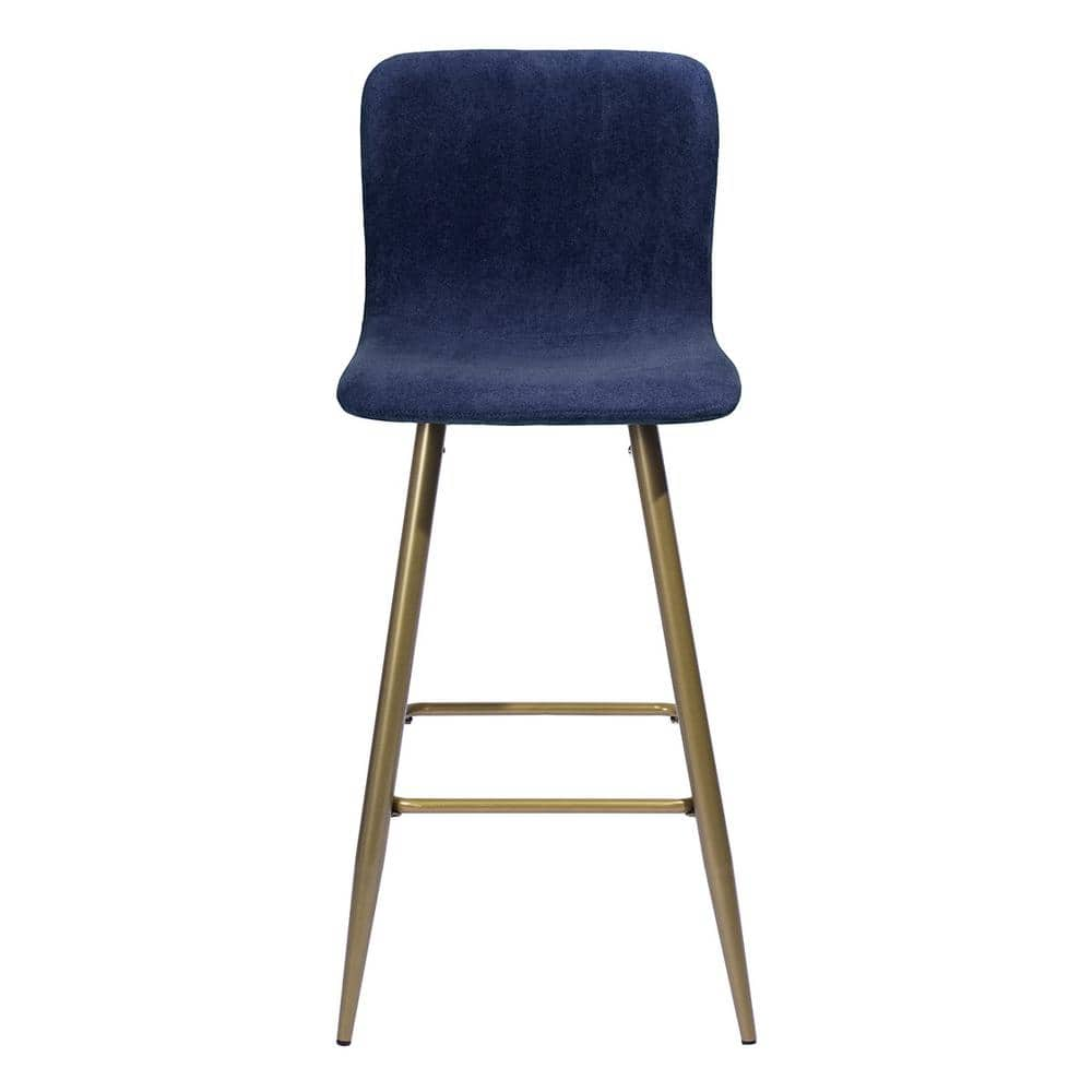 Homy Casa Scargill 26 in. Blue Upholstered Metal Frame Counter Stool with Fabric Seat(Set of 2) SCARGILL COUNTER BAR DARK BLUE