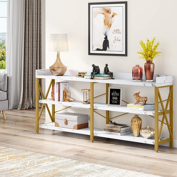 Extra Long Console Table， Narrow Sofa Table Behind Couch