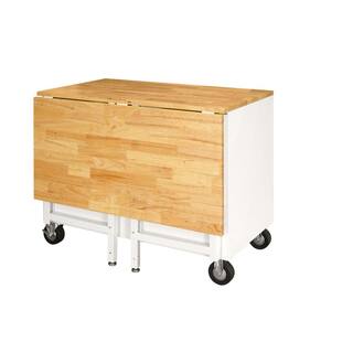 🎉Limited Time Offer🎉CZHusky 46 in. W x 51 in. D Standard Duty 9-Drawer Mobile Workbench with Solid Top Full Length Extension Table in Gloss White HOTC4609BJ5M