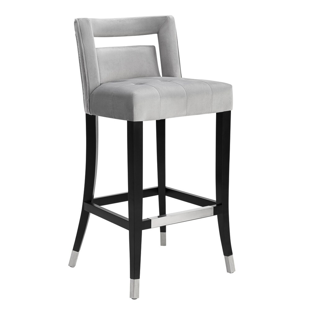 Hart Grey Velvet Counter Stool