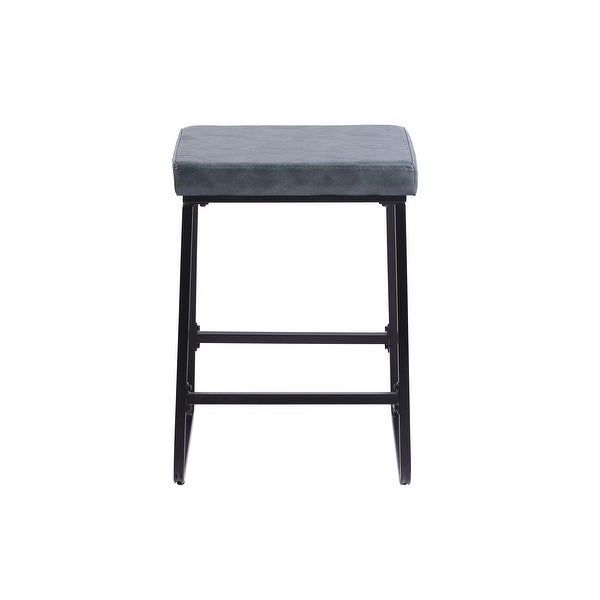 Porthos Home Selma Counter Stools Set of 2， PU Leather， Iron Legs