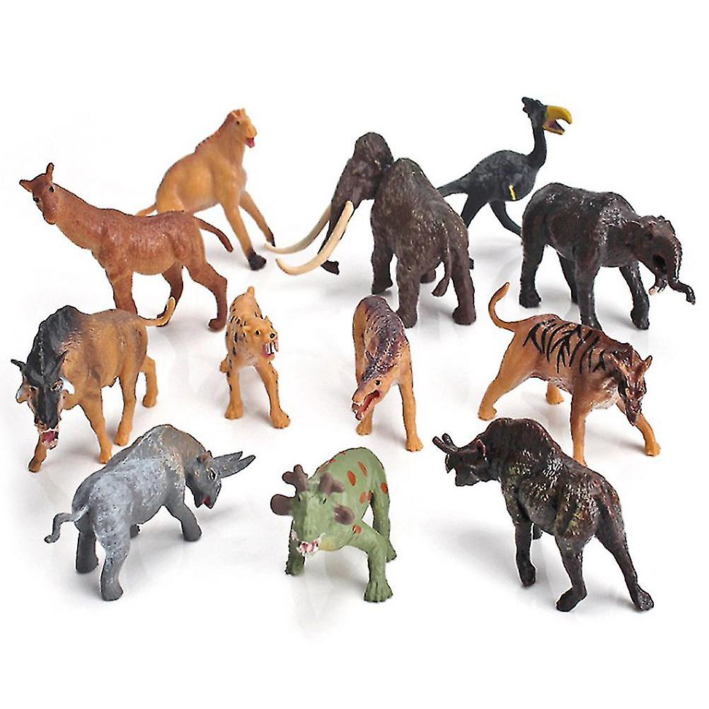 12Pcs Animal Figure Model Jungle Animal Toy Set Artificial Wild Animal Learning Forest Animals Toys Playset for Kids Child