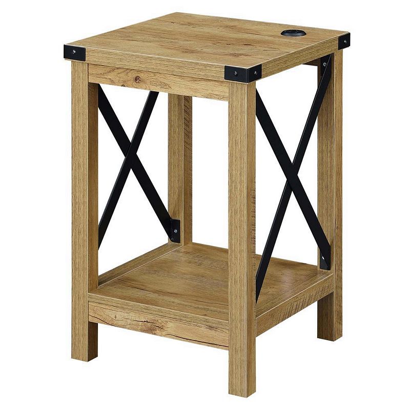 Convenience Concepts Durango End Table with Charging Station and Shelf