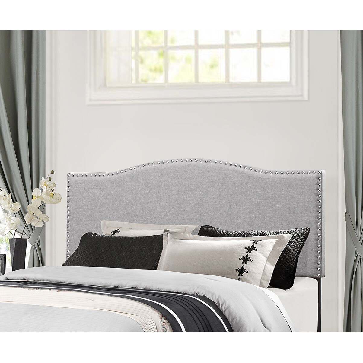 Hillsdale Furniture Kiley Grey Wood/Fabric Full/Queen Headboard - - 13769479