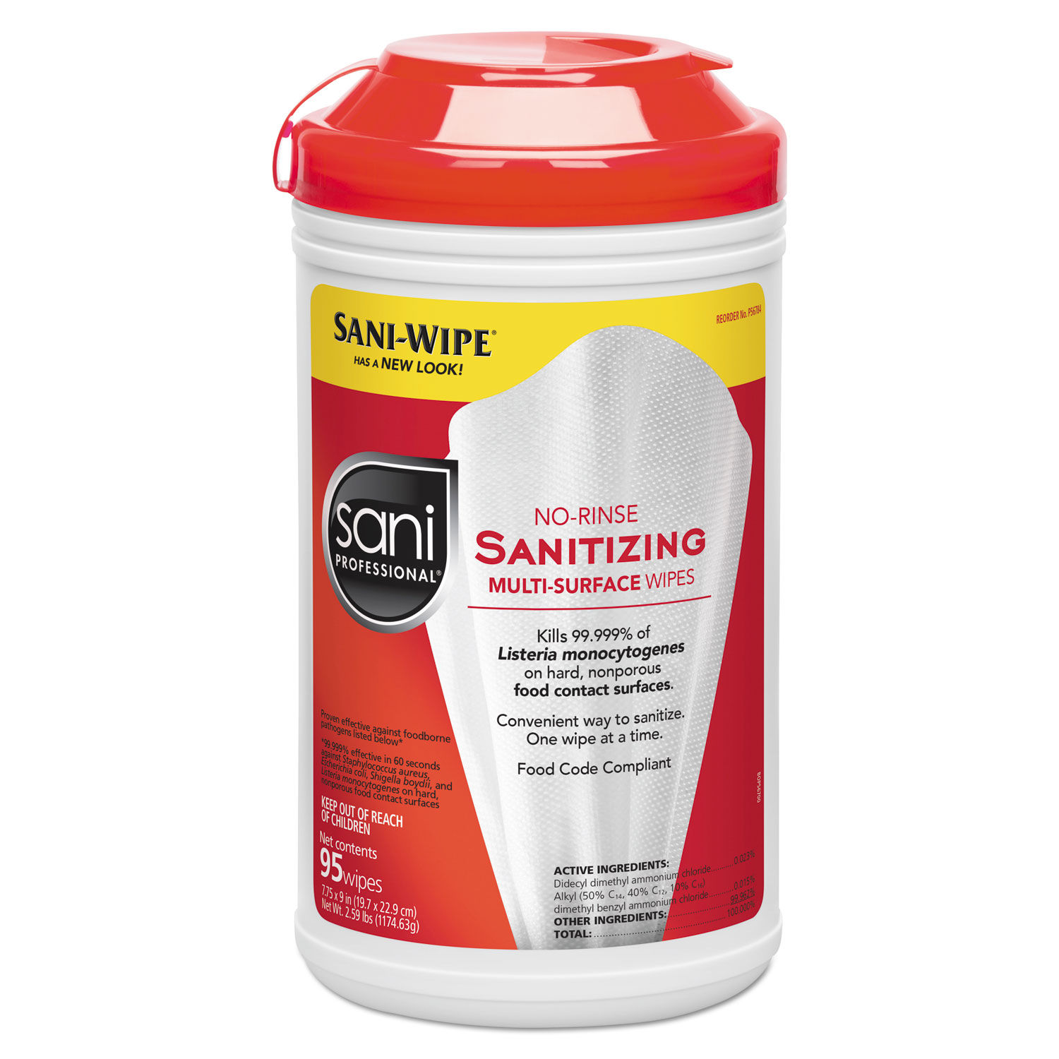 No-Rinse Sanitizing Multi-Surface Wipes by Sani Professionalandreg; NICP56784EA