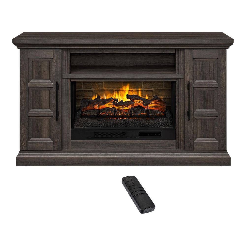 StyleWell Chelsea 62 in. Freestanding Electric Fireplace TV Stand in Dark Brown Ash HDFP62-67E