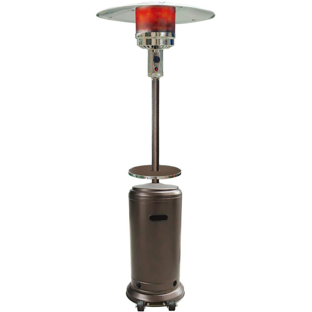 Hanover 7 ft. 48,000 BTU Hammered Bronze Steel Umbrella Propane Gas Patio Heater HAN001BR