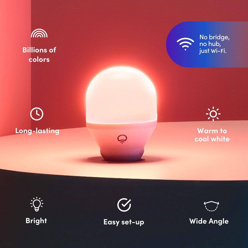 LIFX 60-Watt Equivalent A19 Multi-Color Smart WiFi LED Light Bulb Works with AlexaHey GoogleHomeKit Tunable White 2 Pack HB2L3A19LC08E26US