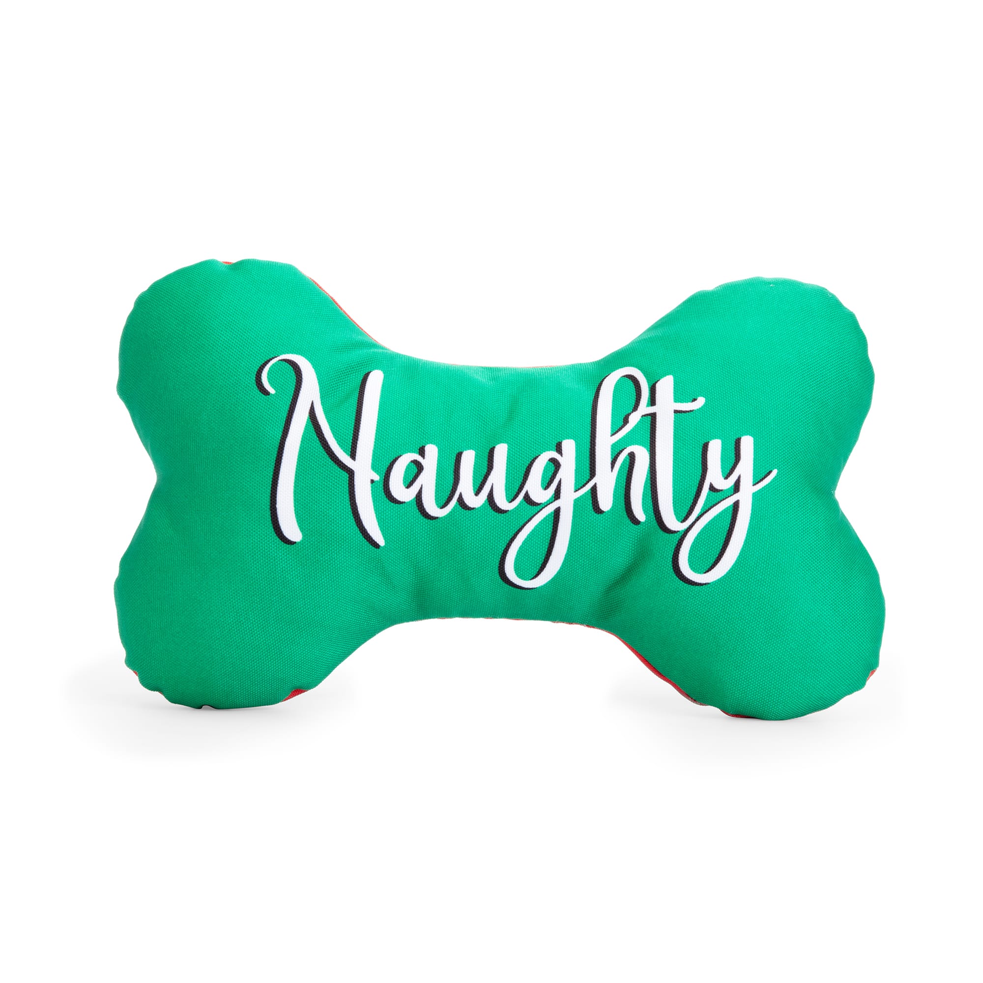 More and Merrier Naughty/Nice Plush Bone Dog Toy， Large