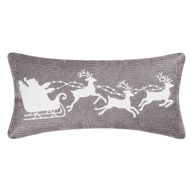 X 24 quot Sleigh Gray Rice Stitch Pillow