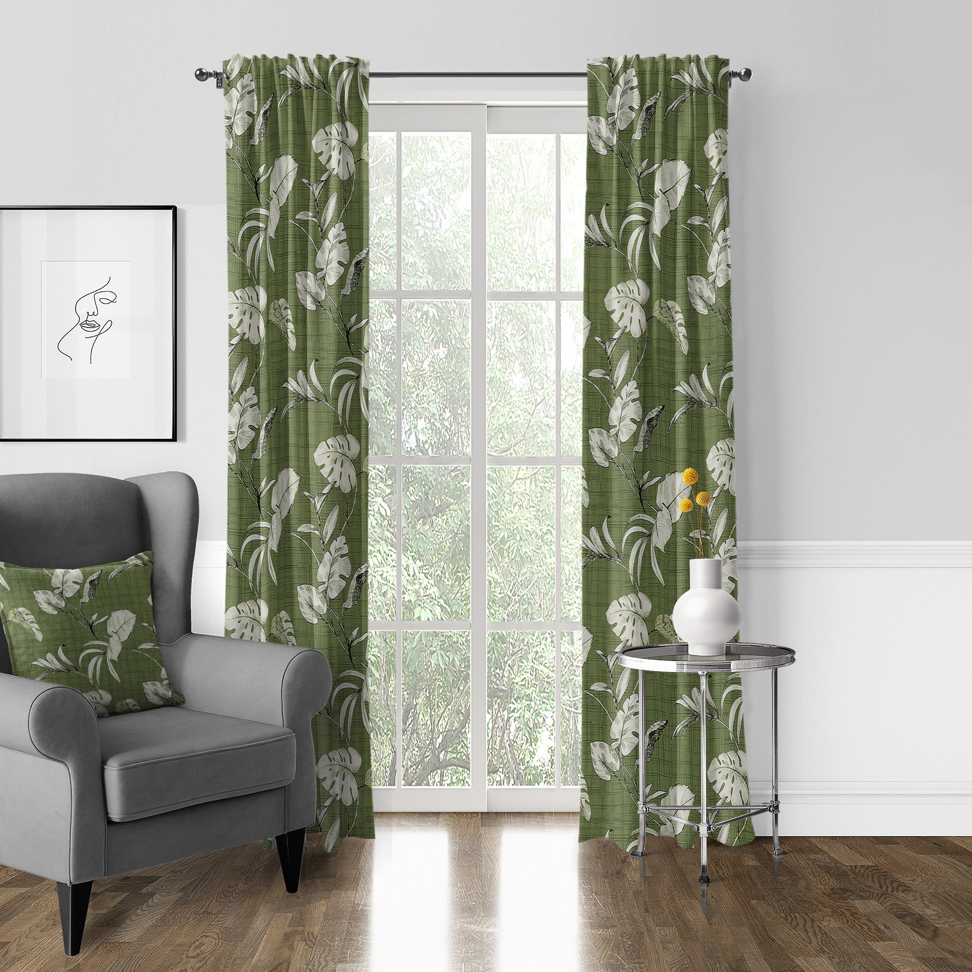 Tropez Green Drapery