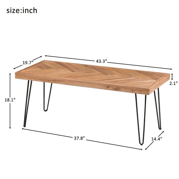 Modern Coffee Table with Metal Hairpin Legs