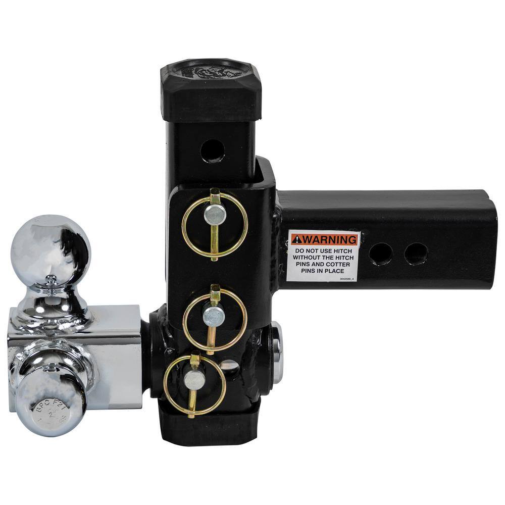 Buyers Products Company Adjustable Tri-Ball Hitch with Chrome Towing Balls for 2-12 in. Hitch Receivers 1802500