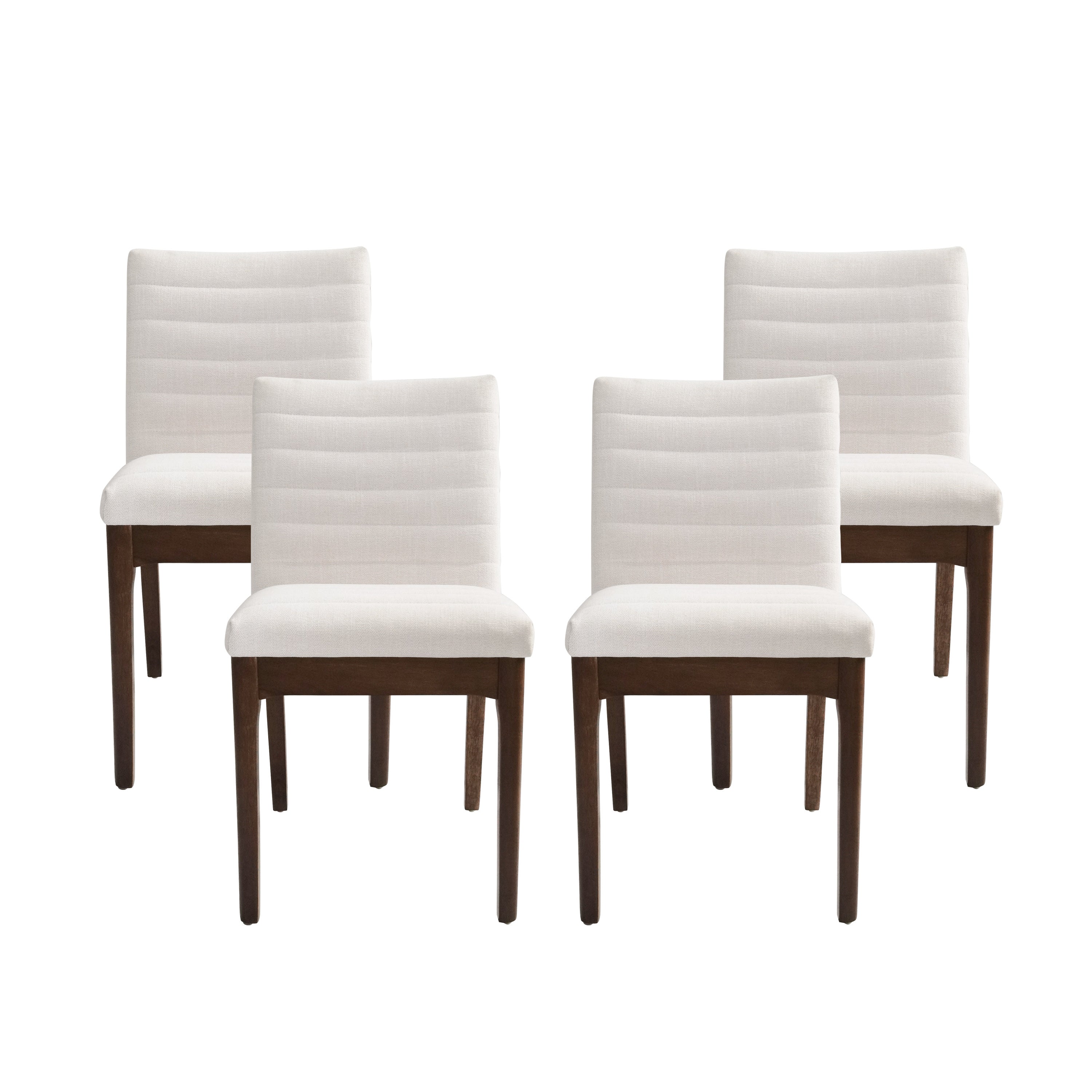 Elisson Mid Century Modern Channel Stitch Dining Chairs, Set of 4