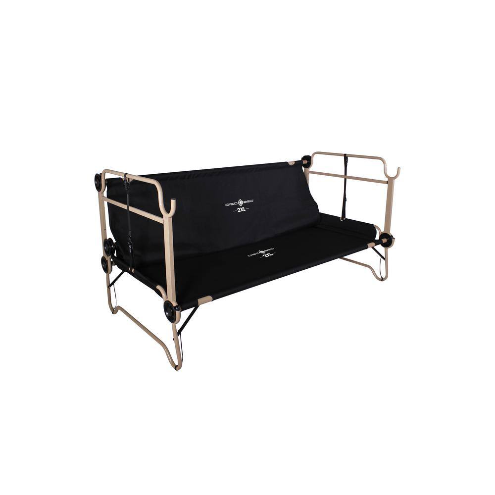 Disc-O-Bed XXL Black Portable Adjustable Bunk-Bed Camping Bed with 2-Side Organizers 30507BO