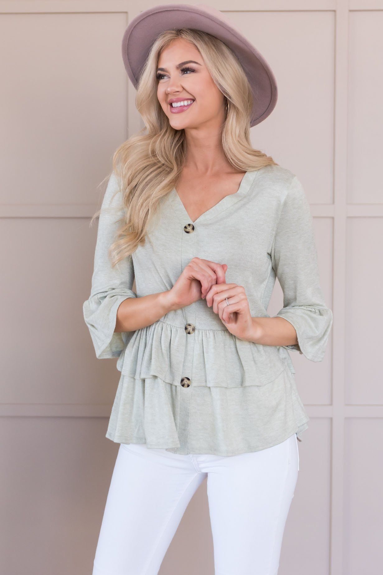 Love For A Lifetime Modest Button Blouse