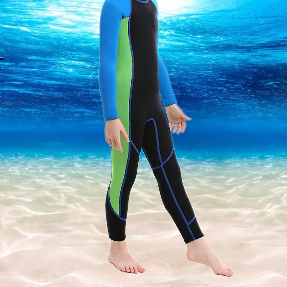 Children Long Sleeve Warm Full-body Neoprene Kids Snorkeling Swimming Diving Wetsuit(m)