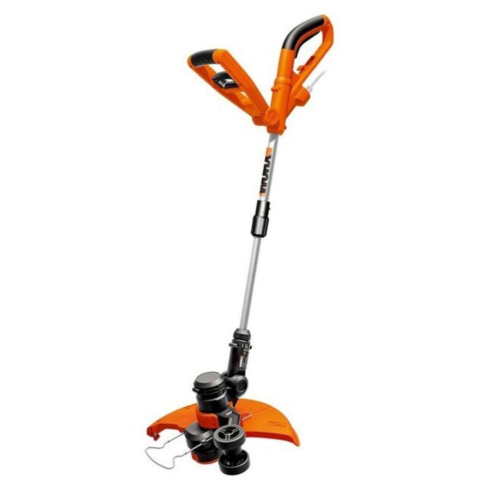 Worx 15 in. 6 Amp Corded Electric String Trimmer Edger with Telescopic Straight Shaft and Pivoting Head WG124