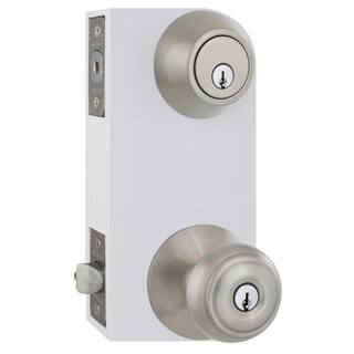 Defiant Hartford Satin Nickel Single Cylinder Keyed Entry Project Combo Pack BGX2L1BD