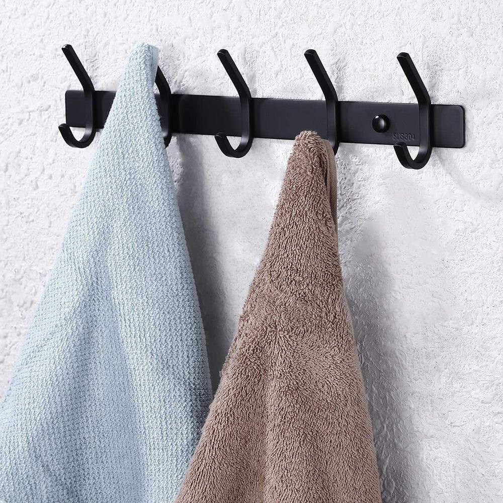 ACEHOOM Wall Mount Robe Hook and Towel Hook in Matte Black AC-G5