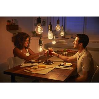 Philips Hue 40-Watt Equivalent A19 Smart LED Vintage Edison Soft White (2700K) with Bluetooth (1-Pack) 571109