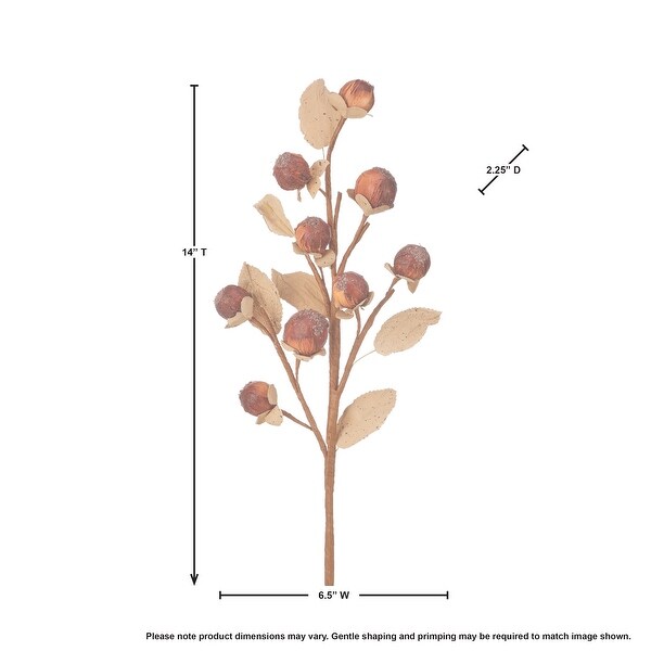 14 Dried Berry Leaf Pick Set of 4