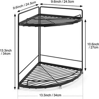 Dyiom Corner Bathroom Organizer Freestanding Shower Caddy in Black B09QPTHR3X