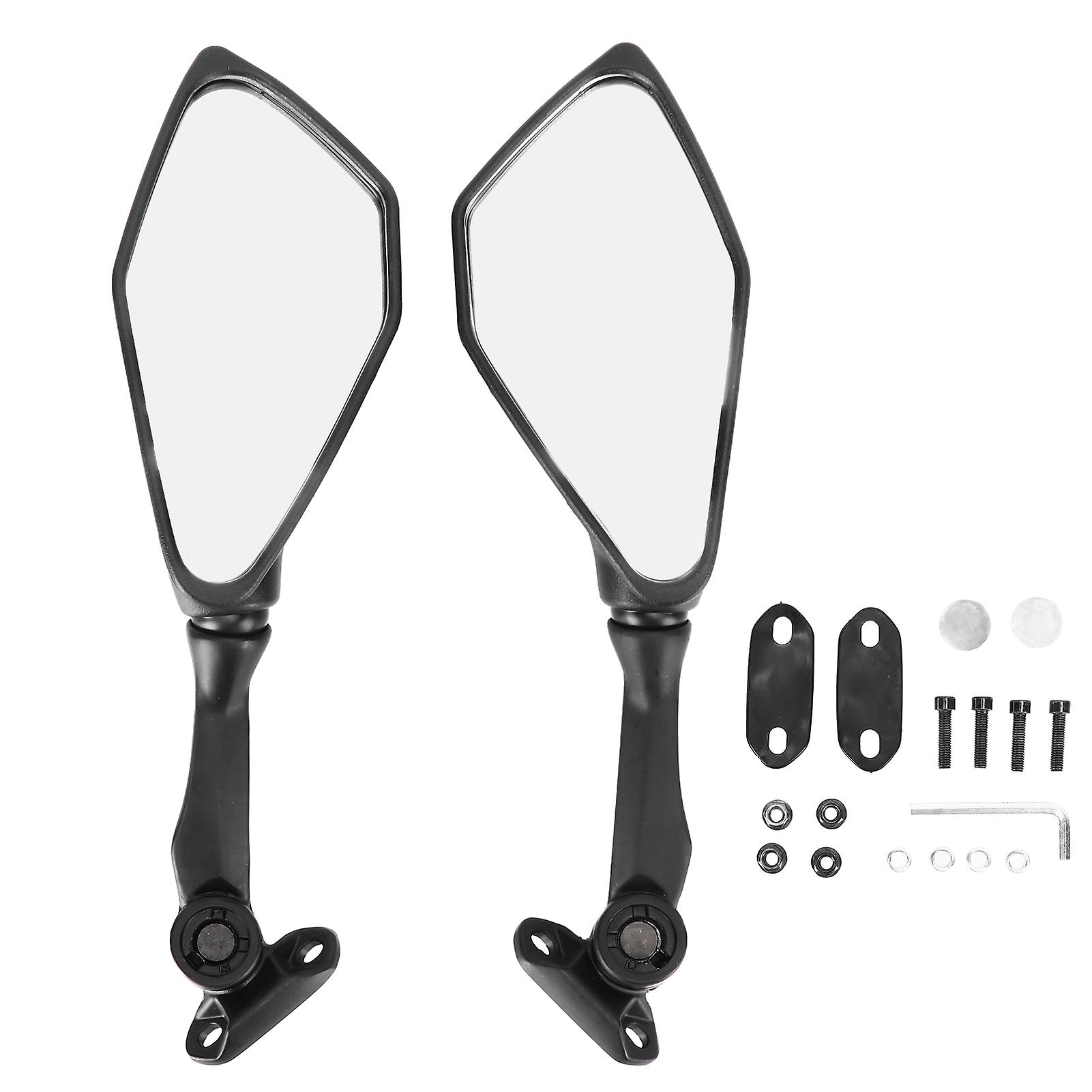 Pair Motorcycle Rear View Mirrors Folding Black Replacement For Ninja 300 250 Zx6r 636 300r Ex300 Abs 20112018