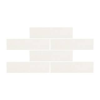 Jeffrey Court Taffeta White 3 in. x 12 in. Subway Gloss Textured Ceramic Wall Tile (6.027 sq. ft.Case) 95673