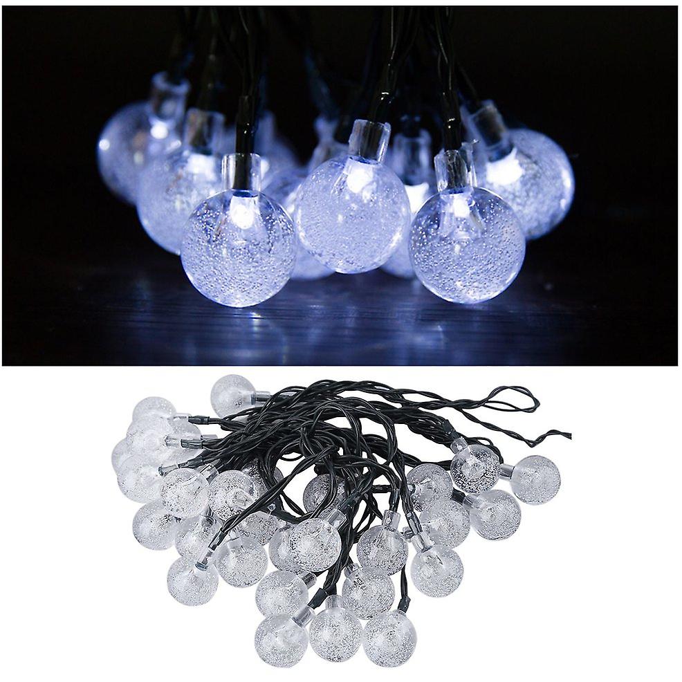 30led Garden Patio Solar Power Fairy Bubble String Crystal Ball Globe Lights