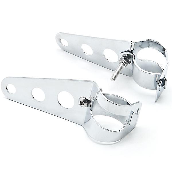 Chrome Headlight Mounting Bracket Fork Ears 31-37mm Compatible with Harley Davidson Screamin Eagle