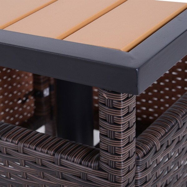 Outsunny 22'' Rattan Wicker Side Table