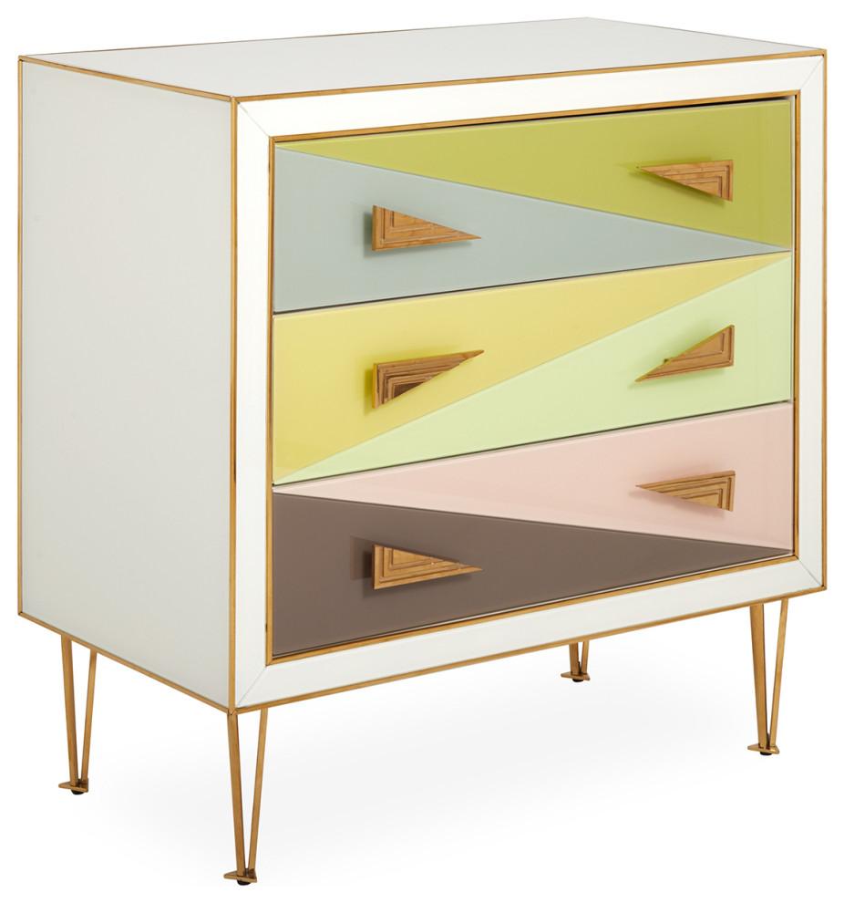 Harlequin Three Drawer Chest   Midcentury   Accent Chests And Cabinets   by Jonathan Adler  Houzz