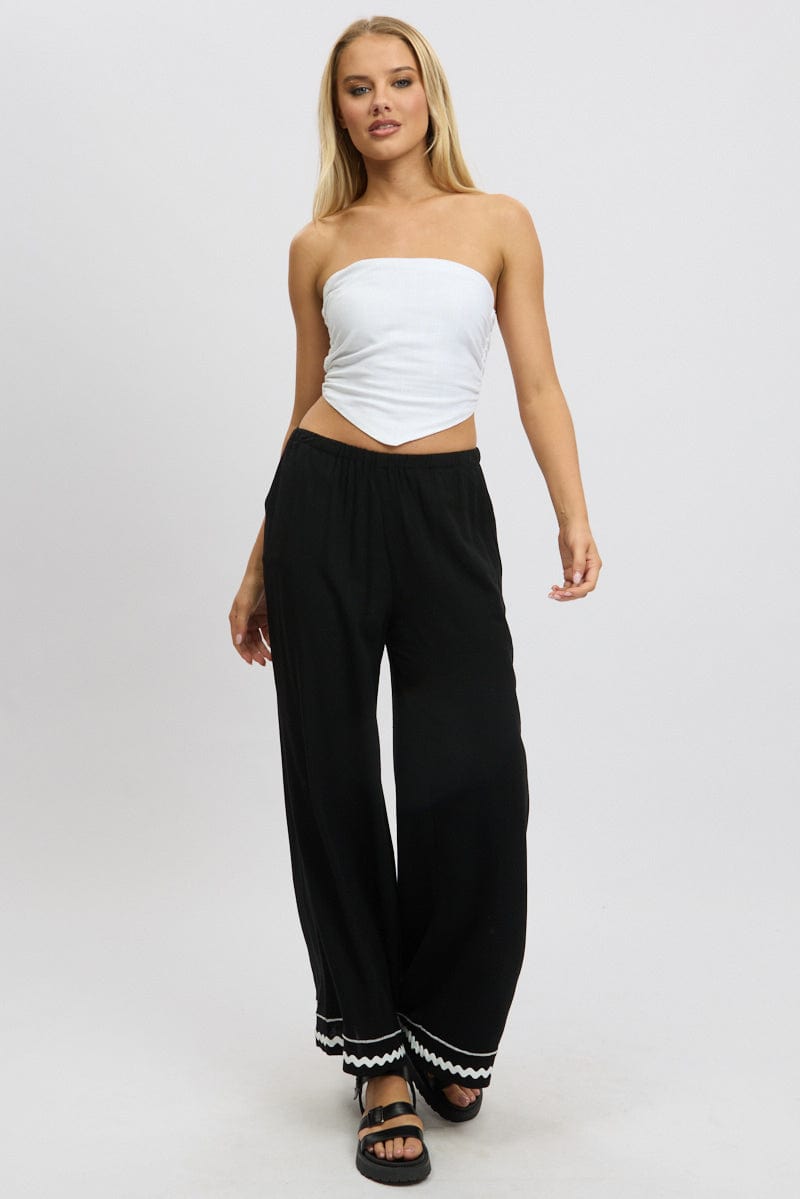 Black Wide Leg Pants High Rise