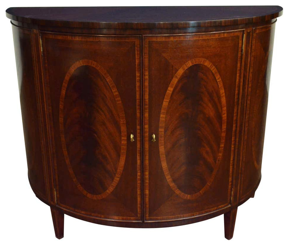 Hepplewhite Mahogany Demilune Cabinet by Leighton Hall   Traditional   Accent Chests And Cabinets   by Leighton Hall Furniture  Houzz